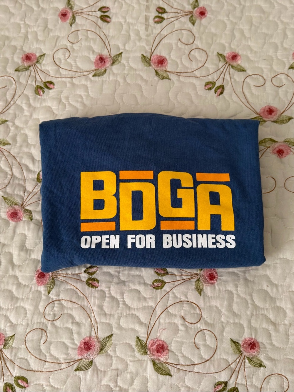 Boga "Open For Business" Graphic Tee - Navy & Yellow
